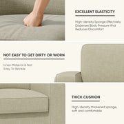 Hawsaiy Swivel Accent Chair, Cozy Linen Reading Chair for Adults, Comfy Single Sofa Chair with Extra Wide Armrests, Mid-Century Modern Arm Chair for Living Room, Bedroom, Office