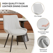 Hawsaiy Modern Faux Leather Dining Chair Set of 2/4/6 with Sturdy Metal Frame