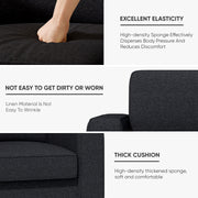 Hawsaiy Swivel Accent Chair, Cozy Linen Reading Chair for Adults, Comfy Single Sofa Chair with Extra Wide Armrests, Mid-Century Modern Arm Chair for Living Room, Bedroom, Office