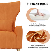 Hawsaiy Mid Century Modern Velvet Accent Chair Set of 1/2, High Back Armchair with Metal Legs, Upholstered Comfy Chair for Living Room and Bedroom