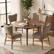 Hawsaiy Dining Chairs Set of 2/4/6, Upholstered Fabric Dining Room Chairs, Mid Century Modern Kitchen Chairs with Solid Wood Legs & Cross-Brace Support, Farmhouse Side Chairs for Dining Room