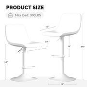 Hawsaiy Modern Swivel Bar Stools Set of 2/4, Adjustable Faux Leather Counter Height Chairs with Back for Kitchen Island