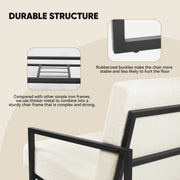 Hawsaiy Accent Chair with Metal Frame, Teddy Fleece Living Room Chairs with Foam Seat Cushions, Comfy Reading Armchair for Bedroom