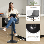 Nalupatio Bar Stools Set of 2/4, Adjustable Bar Stools with Back, Modern PU Leather Swivel Height Adjustable Stool Chair for Home Kitchen Island