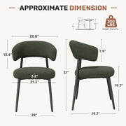 Hawsaiy Dining Chairs Set of 2/4/6, Mid Century Modern Boucle Upholstered Dining Chairs with Curved Backrest, Kitchen Dining Room Chairs with Black Metal Legs