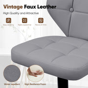 Nalupatio Bar Stools,PU Leather Adjustable Swivel Barstools Kitchen Counter Height Bar Stools, Hydraulic for Kitchen Counter Height, Square Island Backed Bar Stools,Black,Set of 2