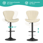 Hawsaiy Adjustable Upholstered Bar Stools Set of 2/4,Modern Counter Height Swivel Bar Chairs with High Backrest, Faux Leather Padded Seat for Kitchen Island