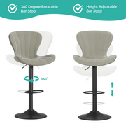 Hawsaiy Adjustable Upholstered Bar Stools Set of 2/4,Modern Counter Height Swivel Bar Chairs with High Backrest, Faux Leather Padded Seat for Kitchen Island