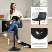 Nalupatio Bar Stools Set of 2/4, Adjustable Bar Stools with Back, Modern PU Leather Swivel Height Adjustable Stool Chair for Home Kitchen Island