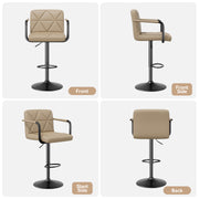 Hawsaiy PU Leather Adjustable Height Bar Stools Set of 2/4 with Footrest and Rubber Ring Base