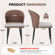 Hawsaiy Faux Leather Dining Chairs Set of 2/4/6, Modern Curved Back Upholstered Kitchen Side Chairs with Metal Legs