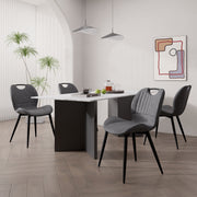 Hawsaiy Modern Faux Leather Dining Chair Set of 2/4/6 with Metal Legs, Ergonomic Design, Water-Resistant