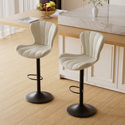Nalupatio Modern Bar Stools Set of 2 Faux Leather Upholstered Swivel Barstools,Black