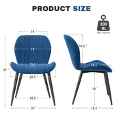 Hawsaiy Modern Ergonomic Velvet Dining Chair Set of 2/4/6 with Sturdy Metal Legs