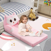 Hawsaiy Kids Sofa 2-in-1 Foldable Armchair with Liner Filler Cute Cartoon Lazy Sofa Bed for Living Room or Bedroom