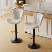 Nalupatio Modern Bar Stools Set of 2 Faux Leather Upholstered Swivel Barstools,Black