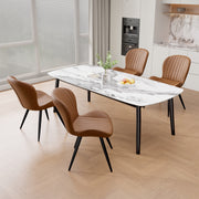 Hawsaiy Modern Dining Room Chairs Set of 2/4/6, Upholstered Kitchen Dinner Chair Fabric and Curved Backrest Kitchen Chairs Dark Grey