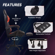 Hawsaiy Gaming Chair with LED Lights and Lumbar Support, Faux Leather High Back PC Gaming Chair