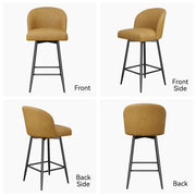 Hawsaiy Counter Height Bar Stools Set of 2/4,360° Swivel Barstools with High Back and Metal Legs,27.10