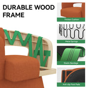 Nalupatio Swivel Barrel Accent Chair, Linen Fabric Upholstered Armchair with Wood Frame & Spring Support,Modern Comfy Lounge Sofa Chair with Round Back for Reading Living Room Bedroom,Beige