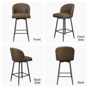 Hawsaiy Counter Height Bar Stools Set of 2/4,360° Swivel Barstools with High Back and Metal Legs,27.10