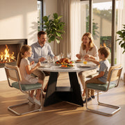 Hawsaiy 5 Piece Round Dining Table Set for 4, 47.3