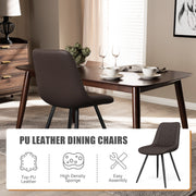 Nalupatio Dining Chairs Set of 2 Modern Upholstered Dining Table Chairs with High Back Ergonomic Leather Dining Room Chairs for Kitchen Living Room Dark Brown