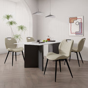 Hawsaiy Modern Faux Leather Dining Chair Set of 2/4/6 with Metal Legs, Ergonomic Design, Water-Resistant