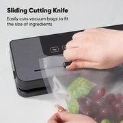 Hawsaiy Vacuum Sealing Machine with Built-in Cutter, Automatic Food Sealer for Dry & Moist Food, Easy-to-Clean, LED Indicator Lights for Food Storage