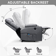 Hawsaiy PU Leather Power Lift Recliner with Massage and Heat for Elderly, Comfy Ergonomic Lounge Sofa Chair with Remote Control, 2 Cup Holders and Side Pockets