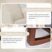 Hawsaiy Comfortable Velvet Nursery Rocking Chair with Padded Seat & High Backrest