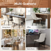 Hawsaiy PU Leather Dining Chairs Set of 2/4/6, Upholstered Kitchen Chairs with Crossed Metal Legs, Armless Side Chairs for Dining Room, Kitchen, Living Room