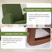 Hawsaiy Comfortable Velvet Nursery Rocking Chair with Padded Seat & High Backrest