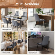 Hawsaiy PU Leather Dining Chairs Set of 2/4/6, Upholstered Kitchen Chairs with Crossed Metal Legs, Armless Side Chairs for Dining Room, Kitchen, Living Room