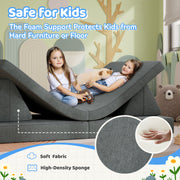 Hawsaiy Kids Sofas Modular 4PCS Sponge Armless Reclining Sofa with Removable Cover