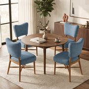 Hawsaiy Dining Chairs Set of 2/4/6, Upholstered Fabric Dining Room Chairs, Mid Century Modern Kitchen Chairs with Solid Wood Legs & Cross-Brace Support, Farmhouse Side Chairs for Dining Room