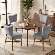 Hawsaiy Dining Chairs Set of 2/4/6, Upholstered Fabric Dining Room Chairs, Mid Century Modern Kitchen Chairs with Solid Wood Legs & Cross-Brace Support, Farmhouse Side Chairs for Dining Room