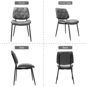 Hawsaiy Dining Chairs Set of 2, Mid Century Modern Upholstered PU Leather Kitchen Dining Room Accent Chairs with Metal Legs,Bentwood Cushion Seat for Living Room,Bedrooms