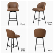 Hawsaiy Counter Height Bar Stools Set of 2/4,360° Swivel Barstools with High Back and Metal Legs,27.10