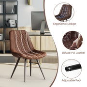 Hawsaiy Modern Dining Side Chairs, Set of 2/4/6 Gray Faux Leather Upholstered Chairs