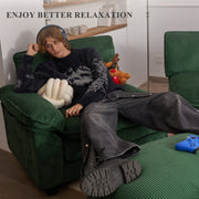 Nalupatio Sectional Sofa with Ottoman, L Shaped Modular Couch Set for Living Room, Comfy Cloud Sleeper Couch, Upholstered Furniture Corduroy Sofa Khaki