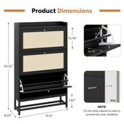 Hawsaiy Slim Entryway Shoe Storage Cabinet with 2/3 Flip Drawers, Narrow Freestanding Shoe Organizer Holds 16–20 Pairs, Space-Saving Wooden Shoe Rack for Hallway, Foyer