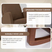 Hawsaiy Comfortable Velvet Nursery Rocking Chair with Padded Seat & High Backrest