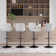 Nalupatio Bar Stools Set of 2 Adjustable Height Swivel Bar Stools with Backs Performance Fabric Seat Barstools for Home Kitchen Island Smoky Grey