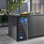 Hawsaiy 32 Bottle Wine Cooler,Digital Temperature Control Wine Refrigerator with Interior LED Light, Glass Door