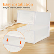 Hawsaiy 12 Pieces Transparent Acrylic Patchwork Shoe Box, Easy Installation, Stackable Ventilated Shoe Cabinet, Suitable for Shoe Storage, Sturdy and Durable