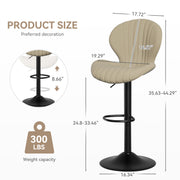 Nalupatio Bar Stools Set of 2 Modern Swivel Bar Chairs, Barstools Counter Height with High Backrest, Easy 3-5 Minute Assembly for Bar, Kitchen, Dining Room Beige