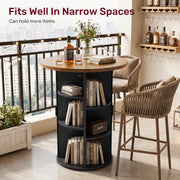Hawsaiy Round Bar Table with Storage, 31.5