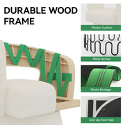 Nalupatio Swivel Barrel Accent Chair, Linen Fabric Upholstered Armchair with Wood Frame & Spring Support,Modern Comfy Lounge Sofa Chair with Round Back for Reading Living Room Bedroom,Beige