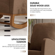 Nalupatio Rocking Chair Nursery, Reading Chair, Glider Accent Chair, Rocking Accent Chair with Wood Legs for Living Room, Bedroom Brown Coffee